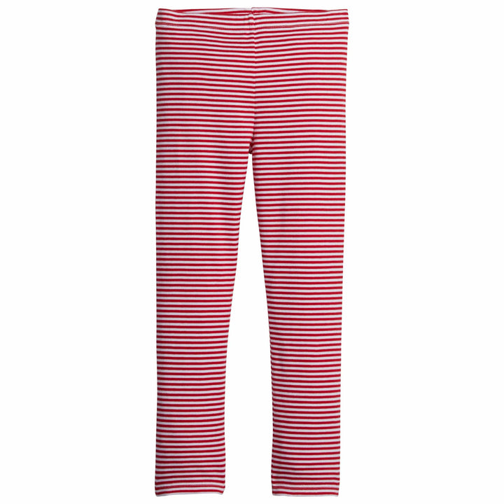 little english classic childrens clothing girls red and white striped stretchy legging