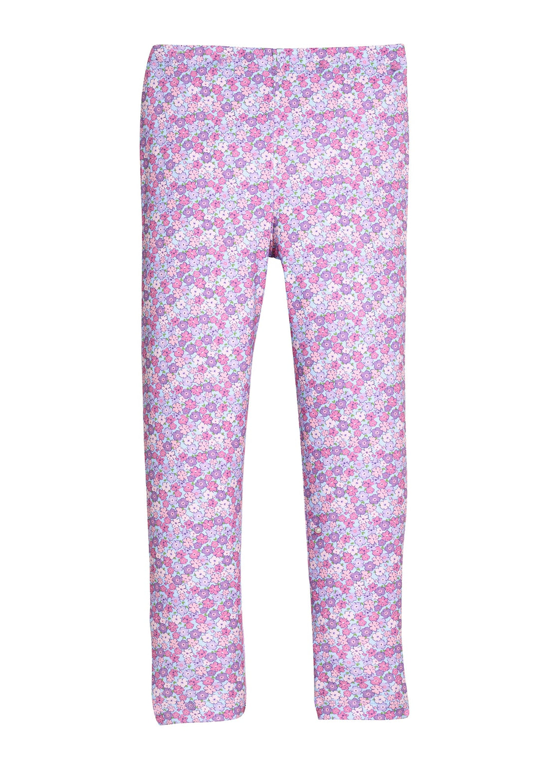 Little English classic kids clothing, purple floral leggings for little girls