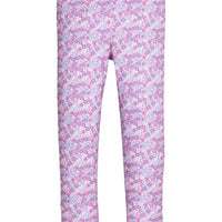 Little English classic kids clothing, purple floral leggings for little girls