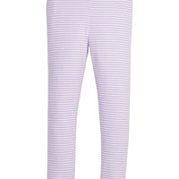 little english classic childrens clothing, girls lavender and white striped stretchy legging