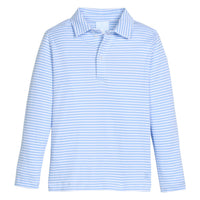 little english classic childrens clothing boys light blue and white striped long sleeve polo