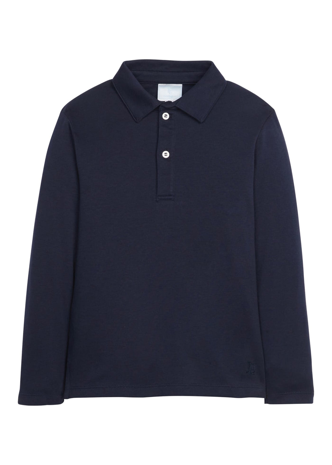 little english classic childrens clothing boys long sleeved solid polo in navy color