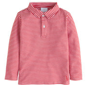 little english classic childrens clothing boys red and white striped long sleeve polo