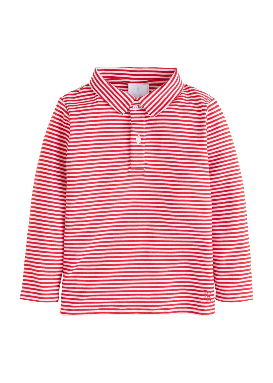 little english classic childrens clothing boys red and white striped long sleeve polo