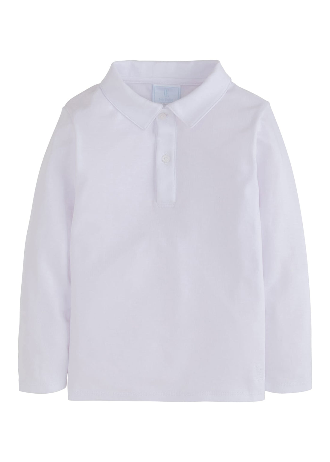 little english classic childrens clothing. Long sleeve solid white polo for boys