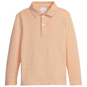 little english classic childrens clothing boys long sleeve striped orange polo