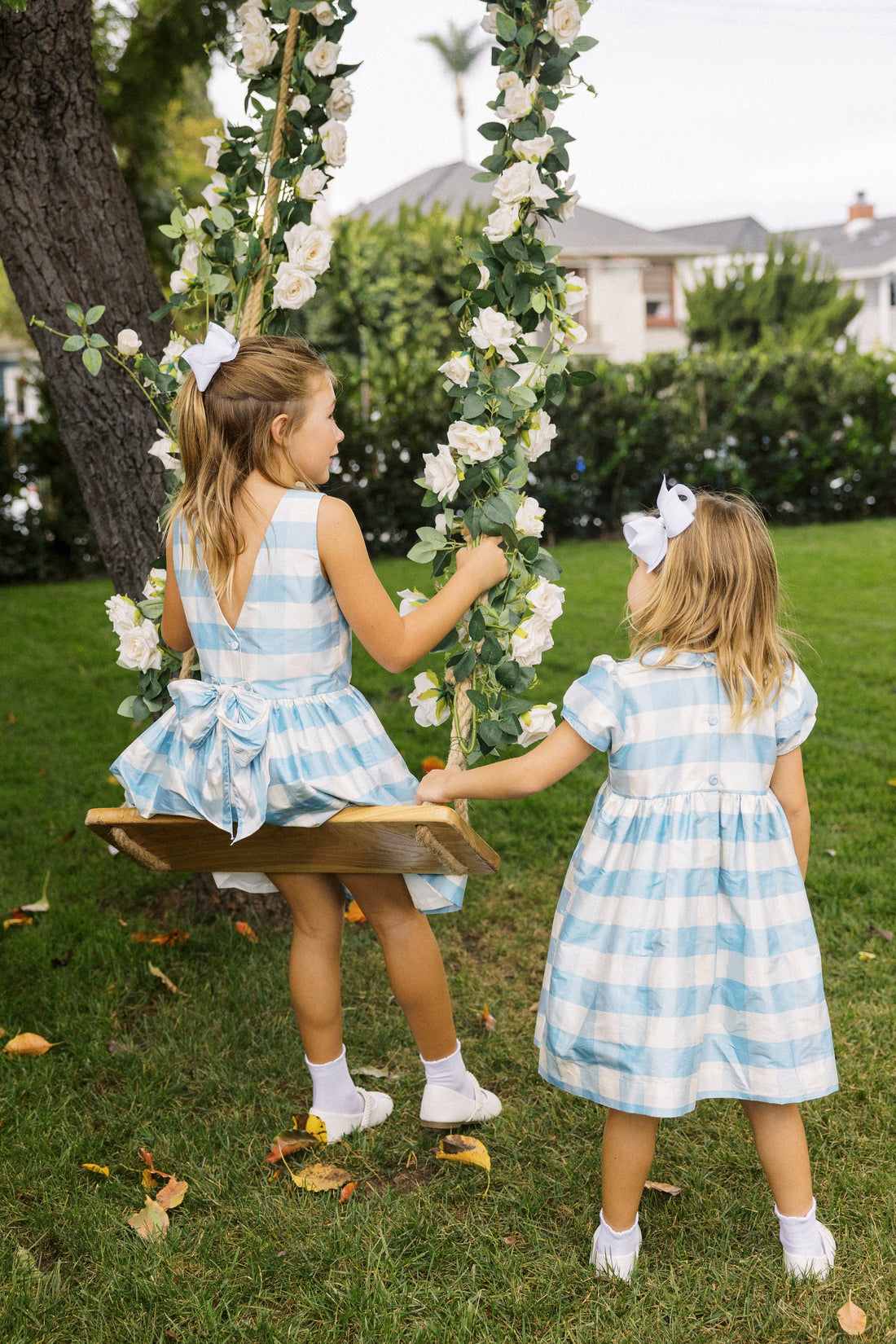 Pearl Dress - Small Blue Check