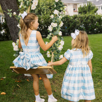 Pearl Dress - Small Blue Check