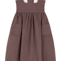 little english classic childrens clothing girls chocolate brown corduroy jumper for fall