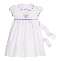 Little English classic woven maisie dress with yellow daffodil embroidery on chest, for little girl 