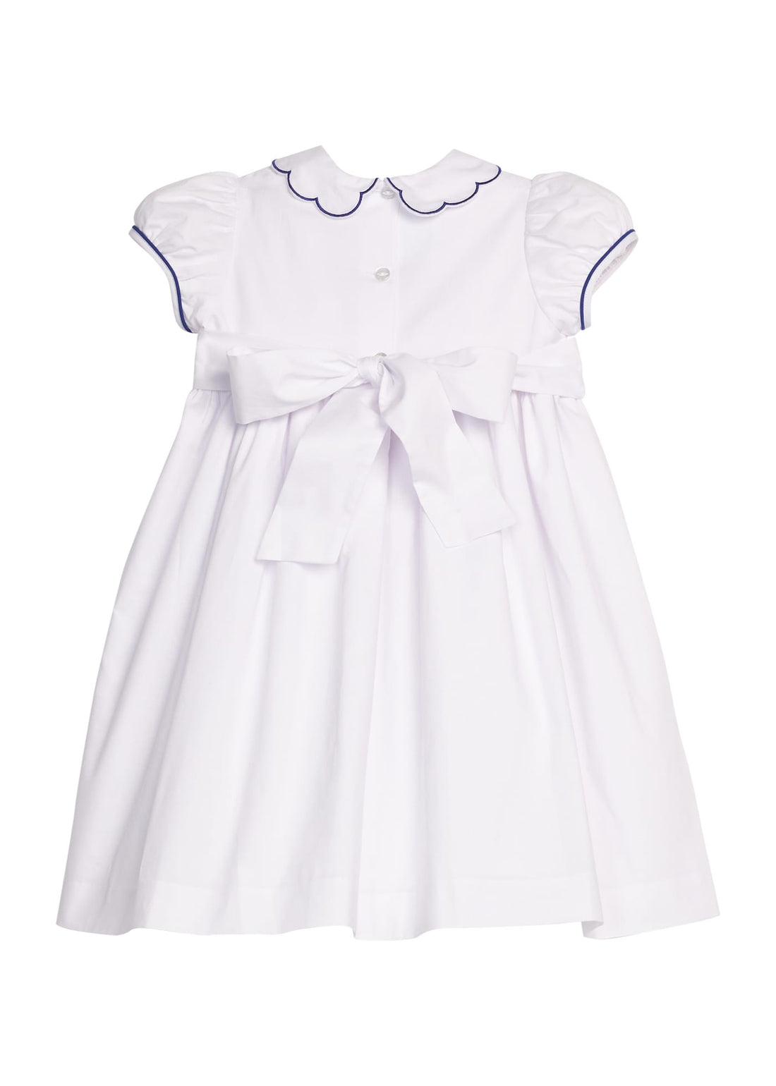 Little English classic woven maisie dress with yellow daffodil embroidery on chest, for little girl 