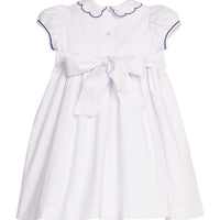 Little English classic woven maisie dress with yellow daffodil embroidery on chest, for little girl 