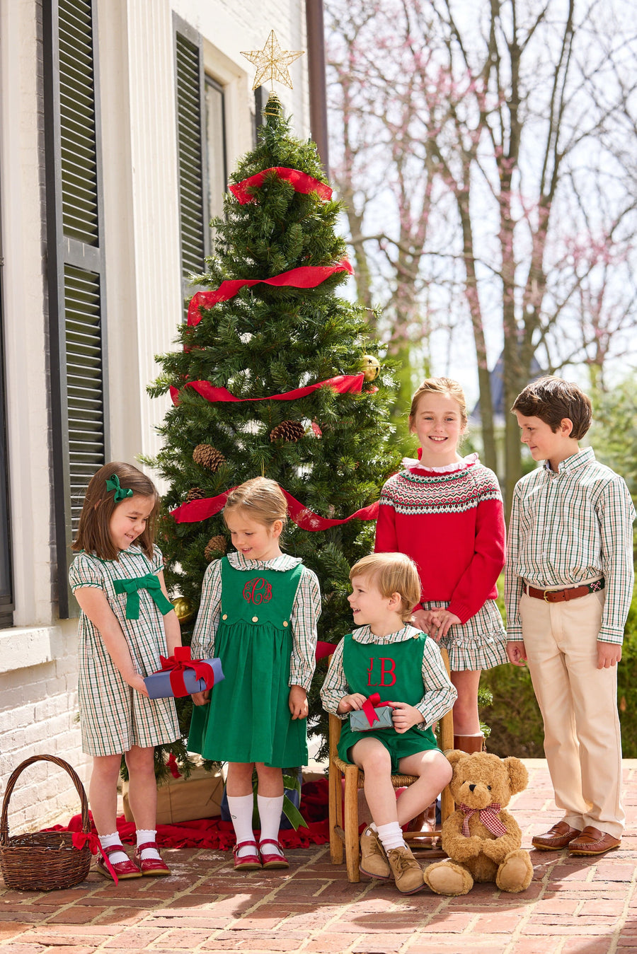 Little English Classic Children's clothing boys and girls winter styles for the holiday season, coordinating outfits