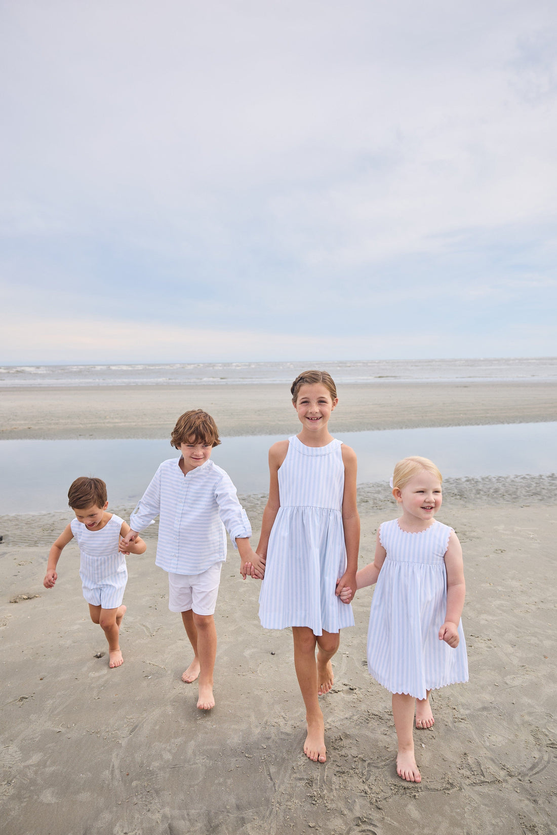 Little English | Savannah Stripe Bow Back Annie Dress - Blue Girl Halter Dress 5 Little English | Savannah Stripe Bow Back Annie Dress - Blue Girl Halter Dress 5