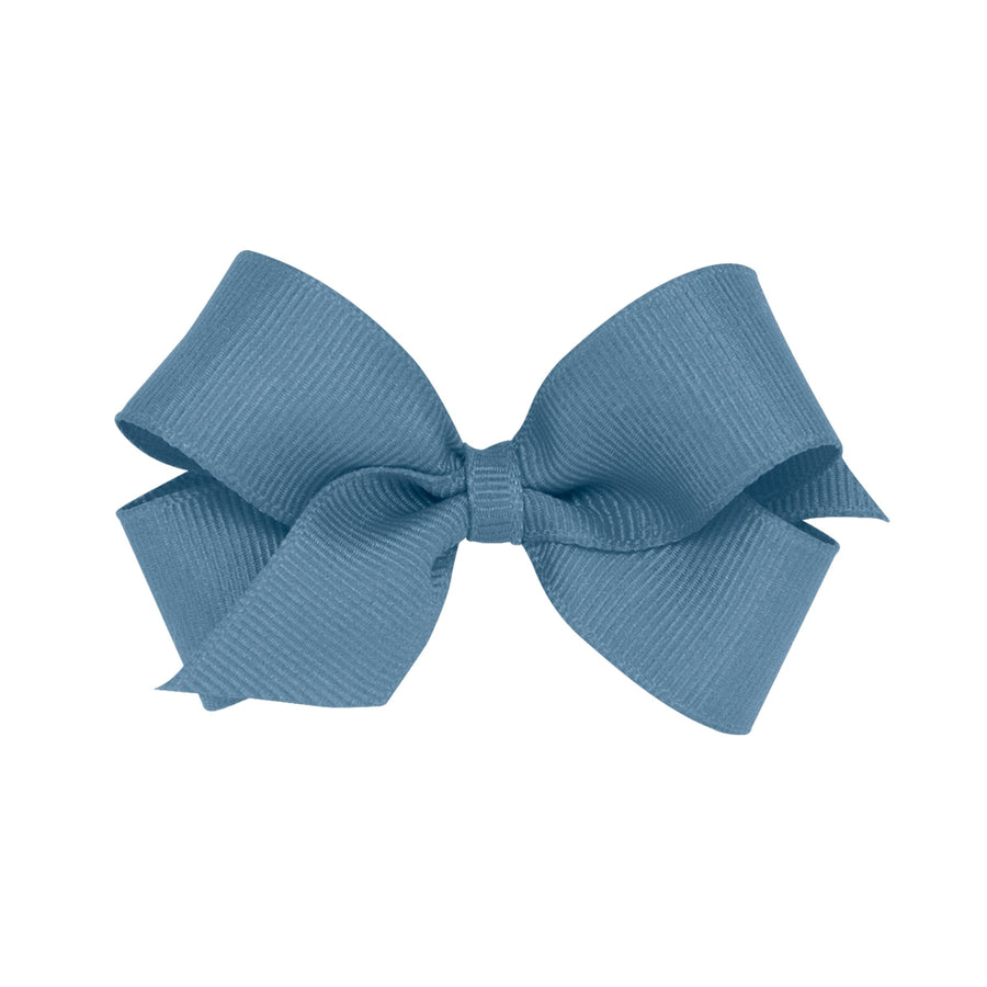 little english classic childrens clothing girls mini hair bow in denim blue