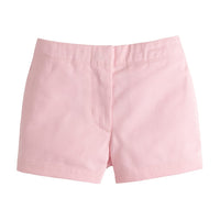 Little English classic children's clothing, girl's traditional flat front short with adjustable waist in light pink twill