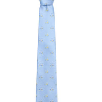 Little English Classic neck tie in light blue with golf cart motifs, for little boy 