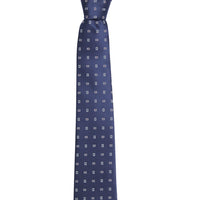 Little English traditional children's clothing.  Boy's navy patterned neck tie for formal occasions.
