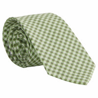 little english classic children's clothing, boys green and white gingham neck tie 