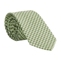 little english classic children's clothing, boys green and white gingham neck tie 