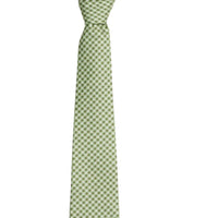 little english classic children's clothing, boys green and white gingham neck tie 