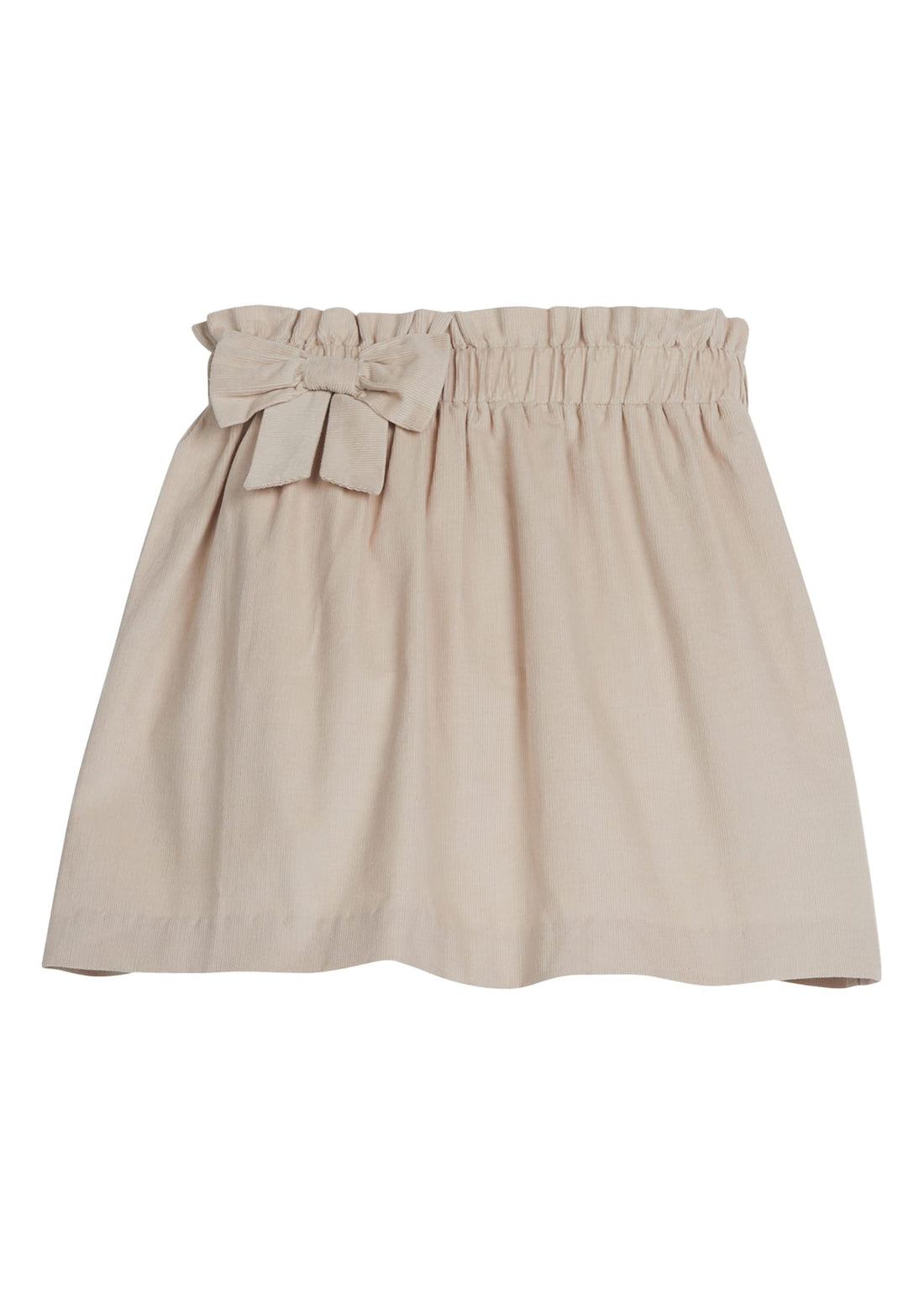 Little English classic kids clothing, khaki corduroy skirt with elastic waist and bow on side for girls