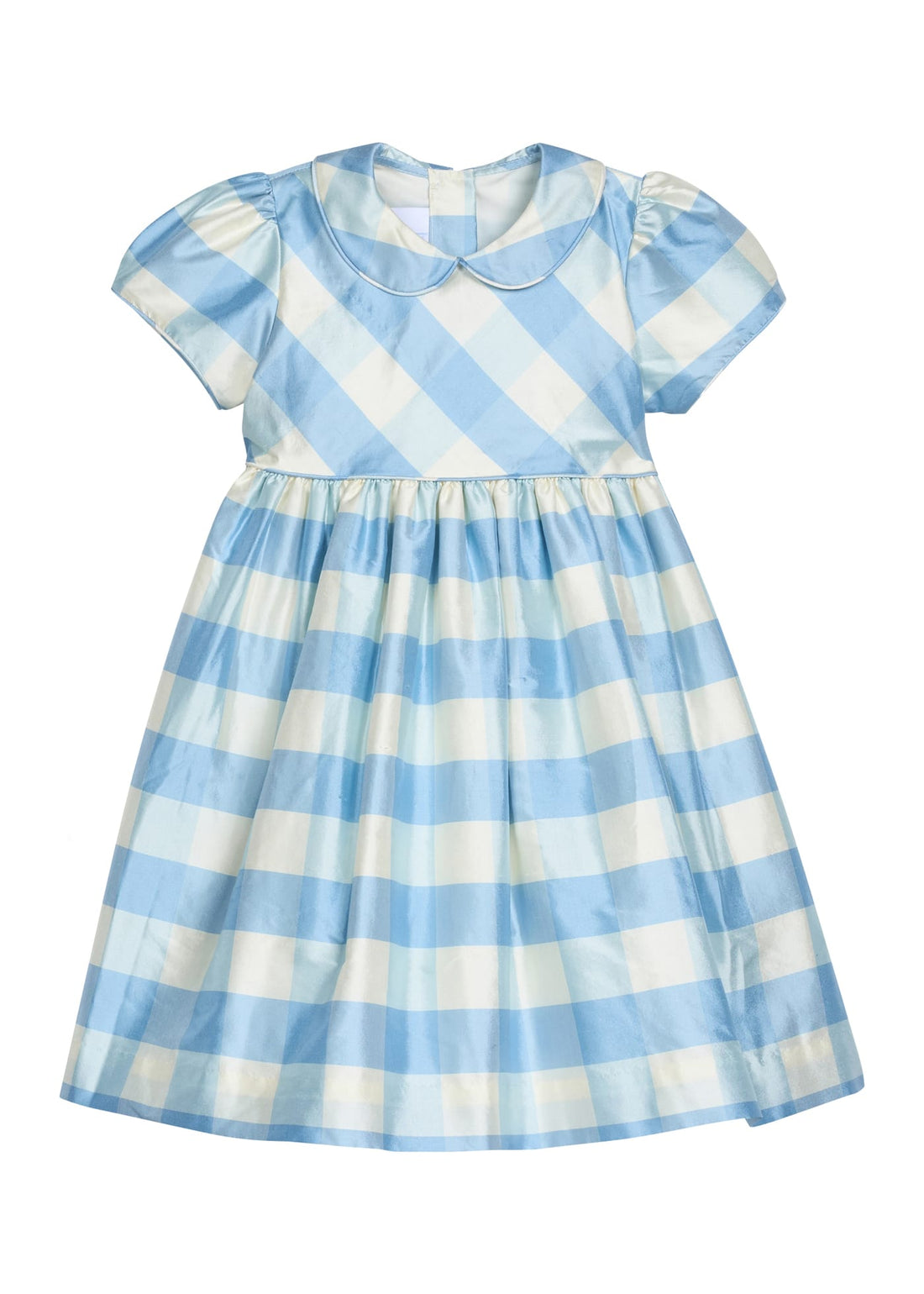 Little English | Peter Pan Formal Dress - Small Blue Check