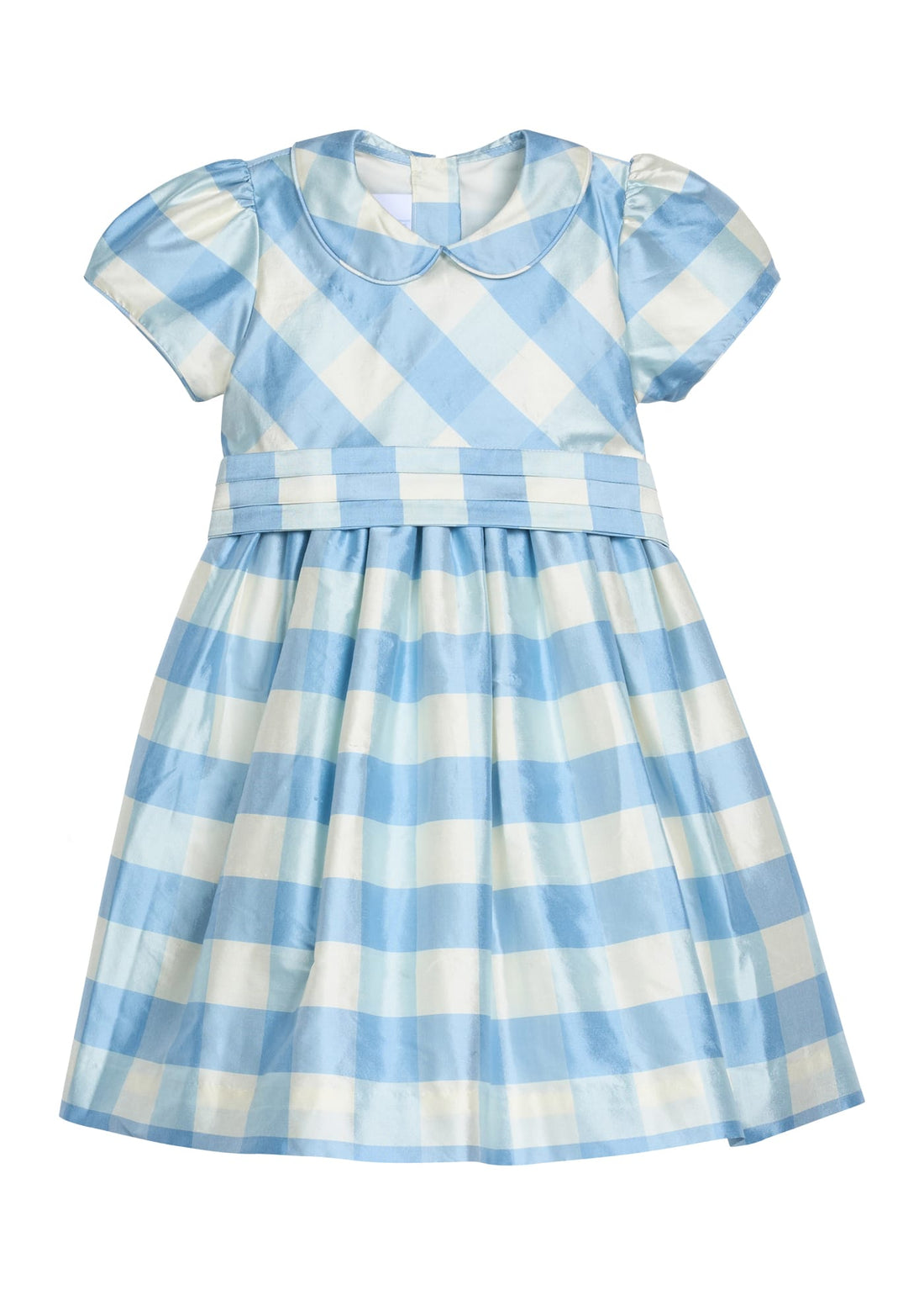Little English | Peter Pan Formal Dress - Small Blue Check