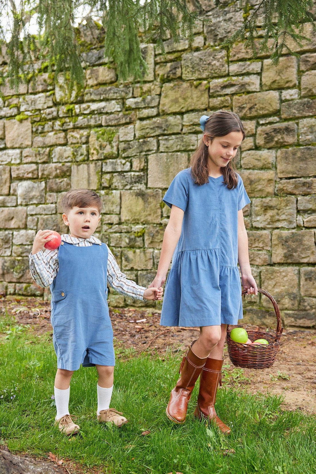 Asymmetrical Jillian Dress - Stormy Blue Corduroy Asymmetrical Jillian Dress - Stormy Blue Corduroy