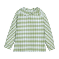 Little English traditional children's clothing.  Green Watercress Gingham peter pan shirt for toddler boys 