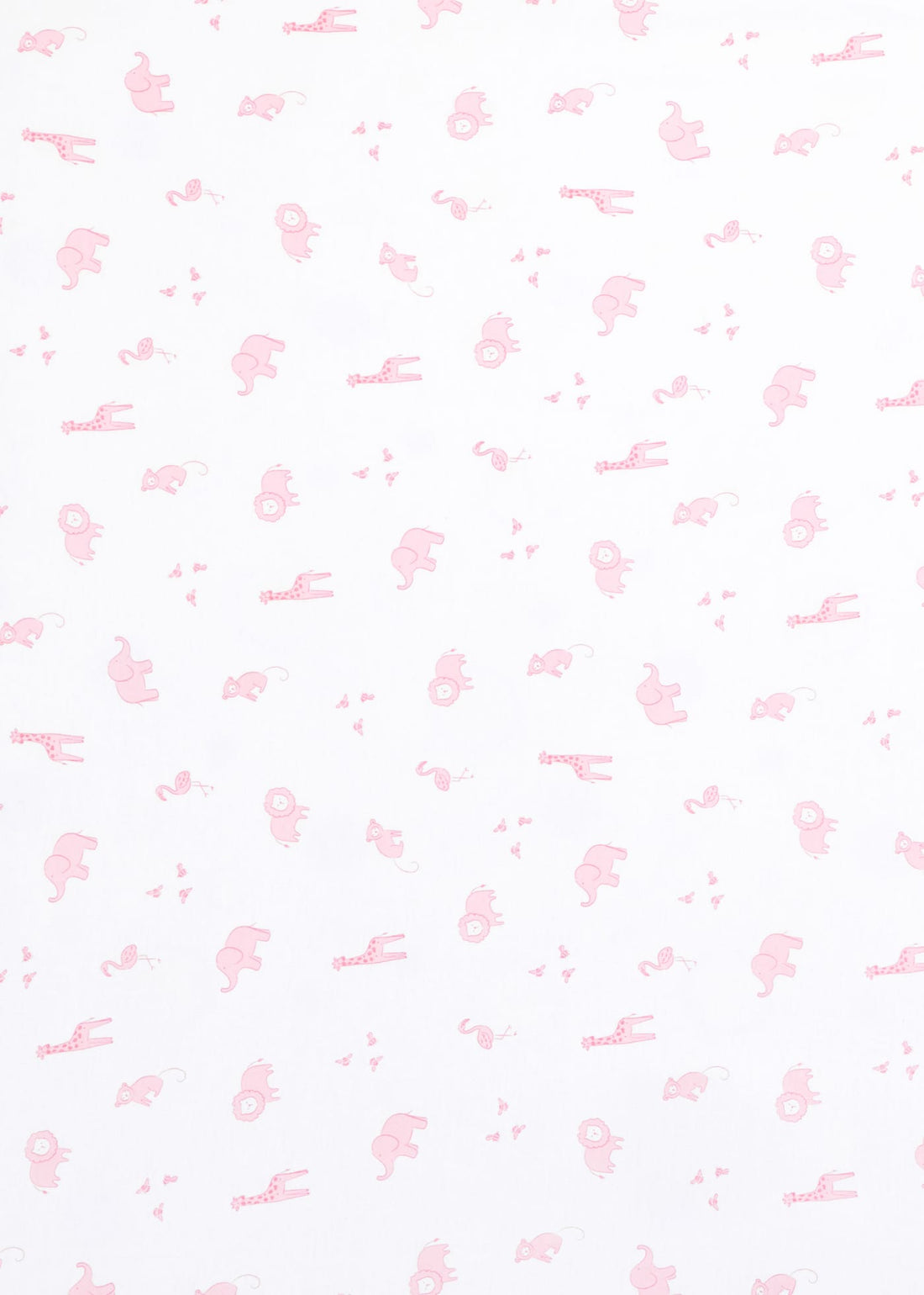 Little English classic pima bed sheet with pink safari animal motifs, for baby girl nursery 
