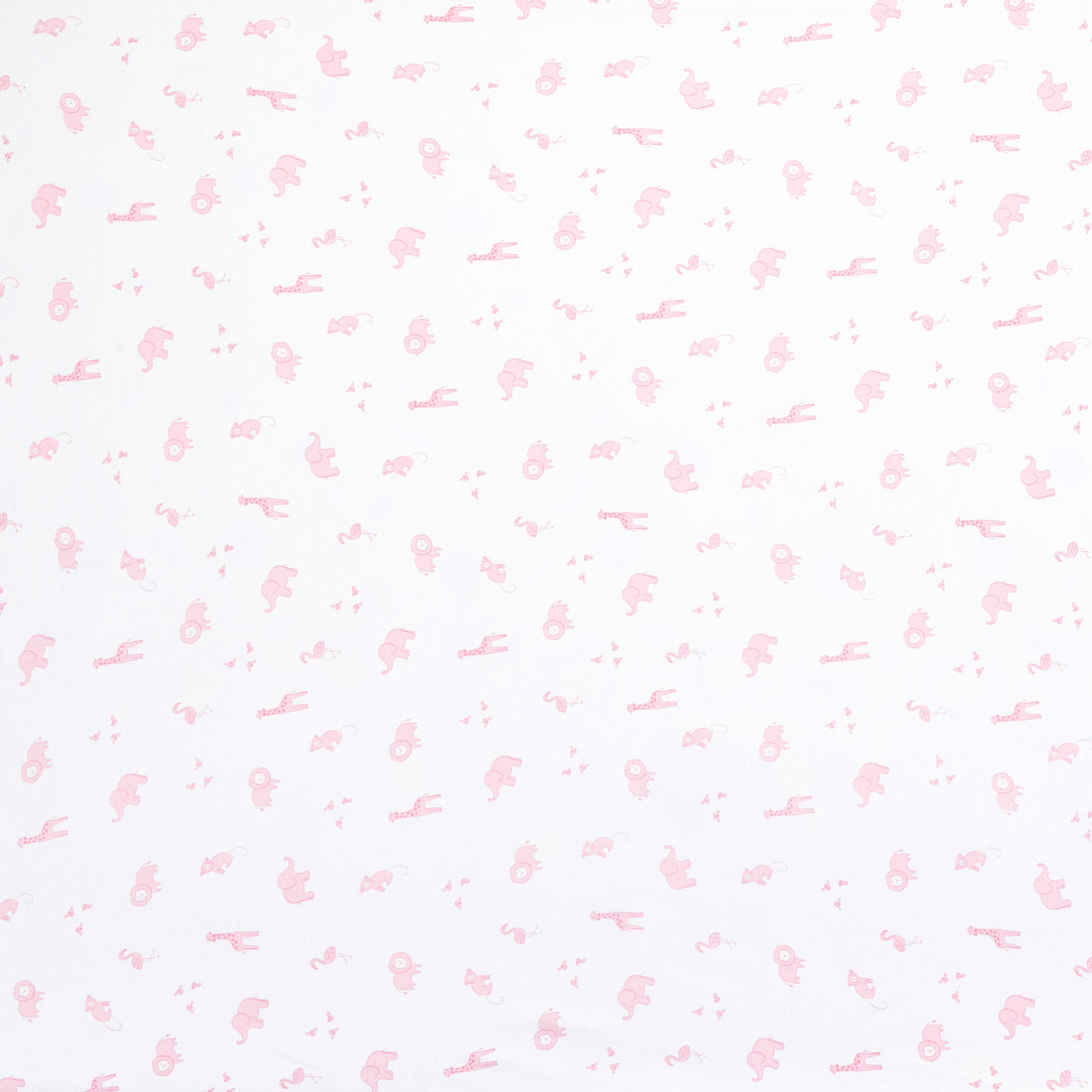 Little English classic pima bed sheet with pink safari animal motifs, for baby girl nursery 