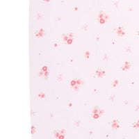 Little English classic pima bed sheet with pink primrose floral motifs, for baby girl nursery 