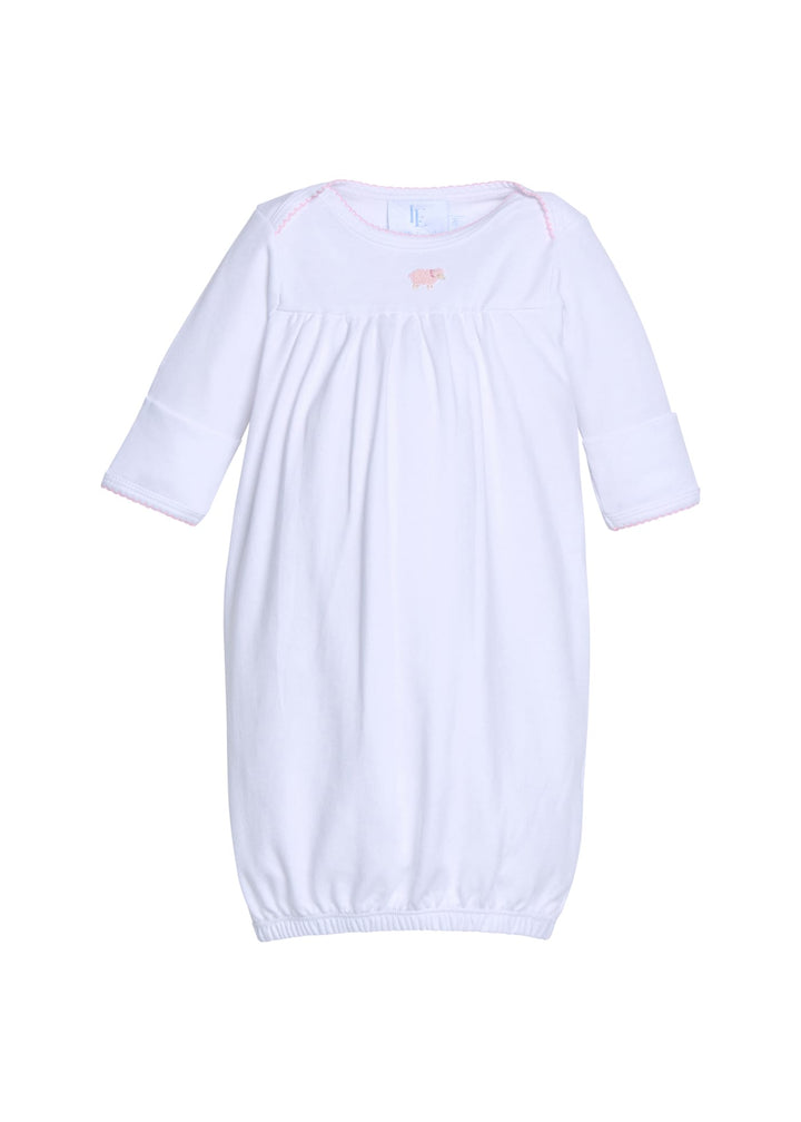 newborn cotton dress Little English A-line V Neck Ivory over floral print with Width:EE/EEE healthy-stock