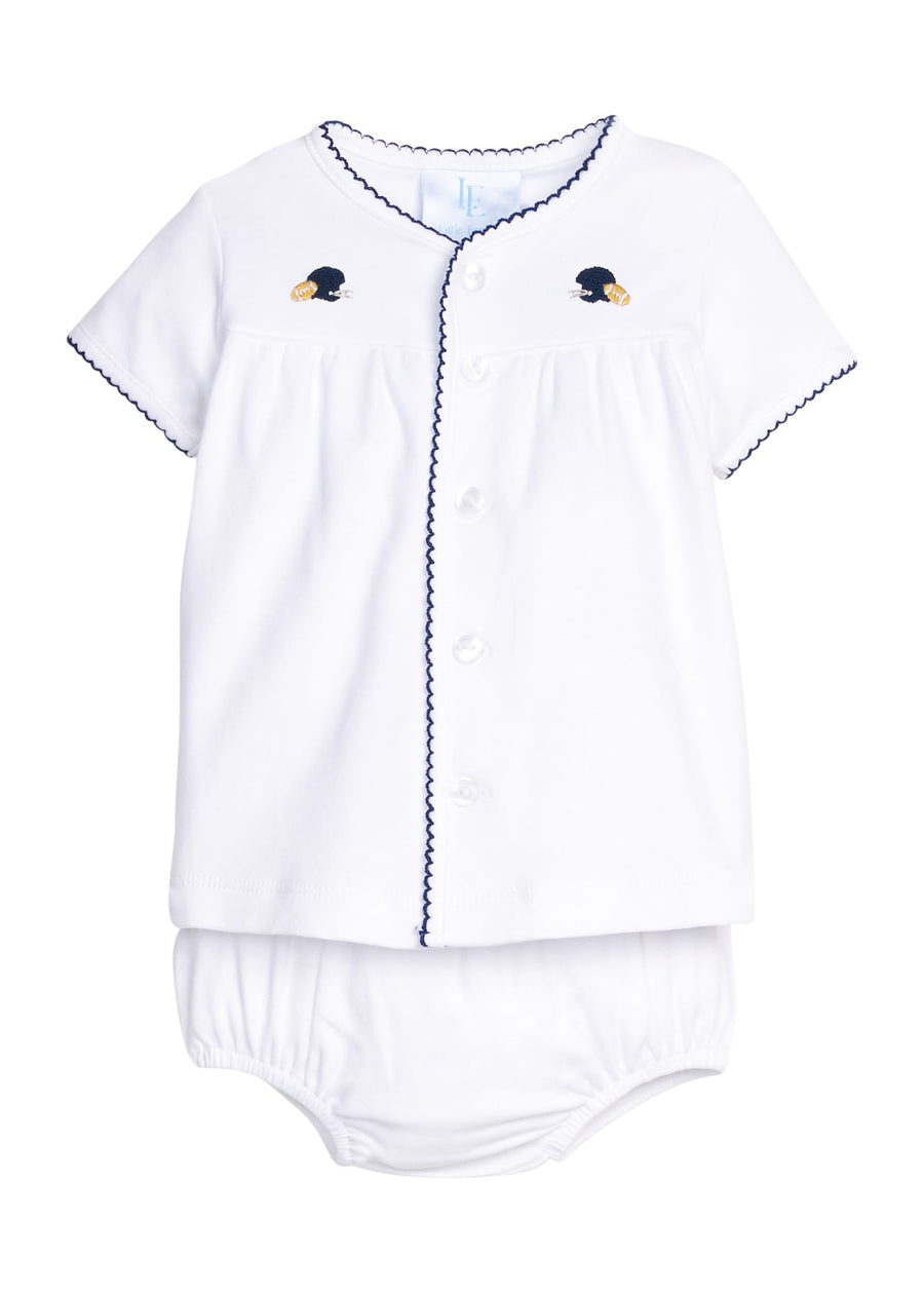 Football Helmet Pinpoint Layette Knit Set