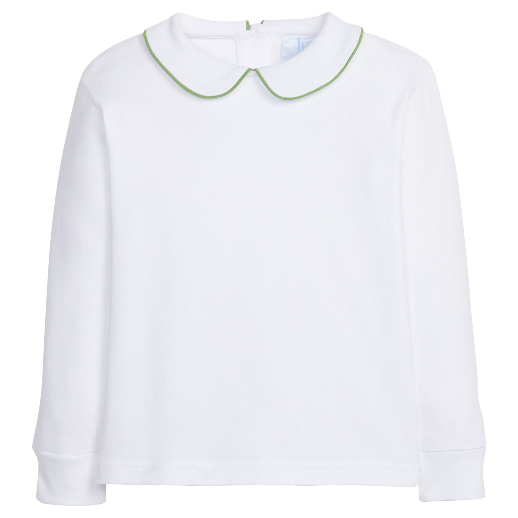 Little English Piped Peter Pan Shirt, White