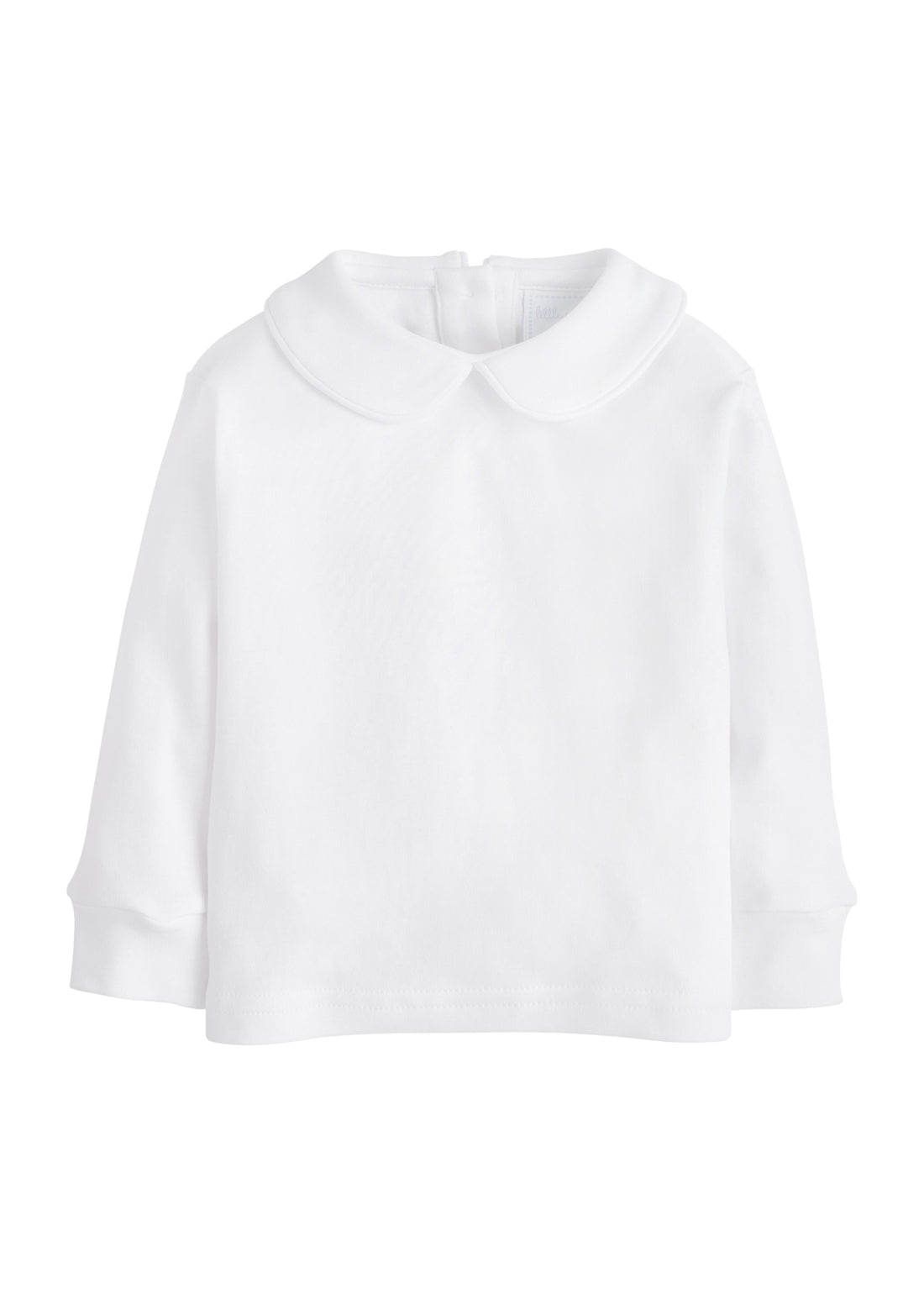 little english classic childrens clothing boys white shirt with peter pan collar and white piping on the collar