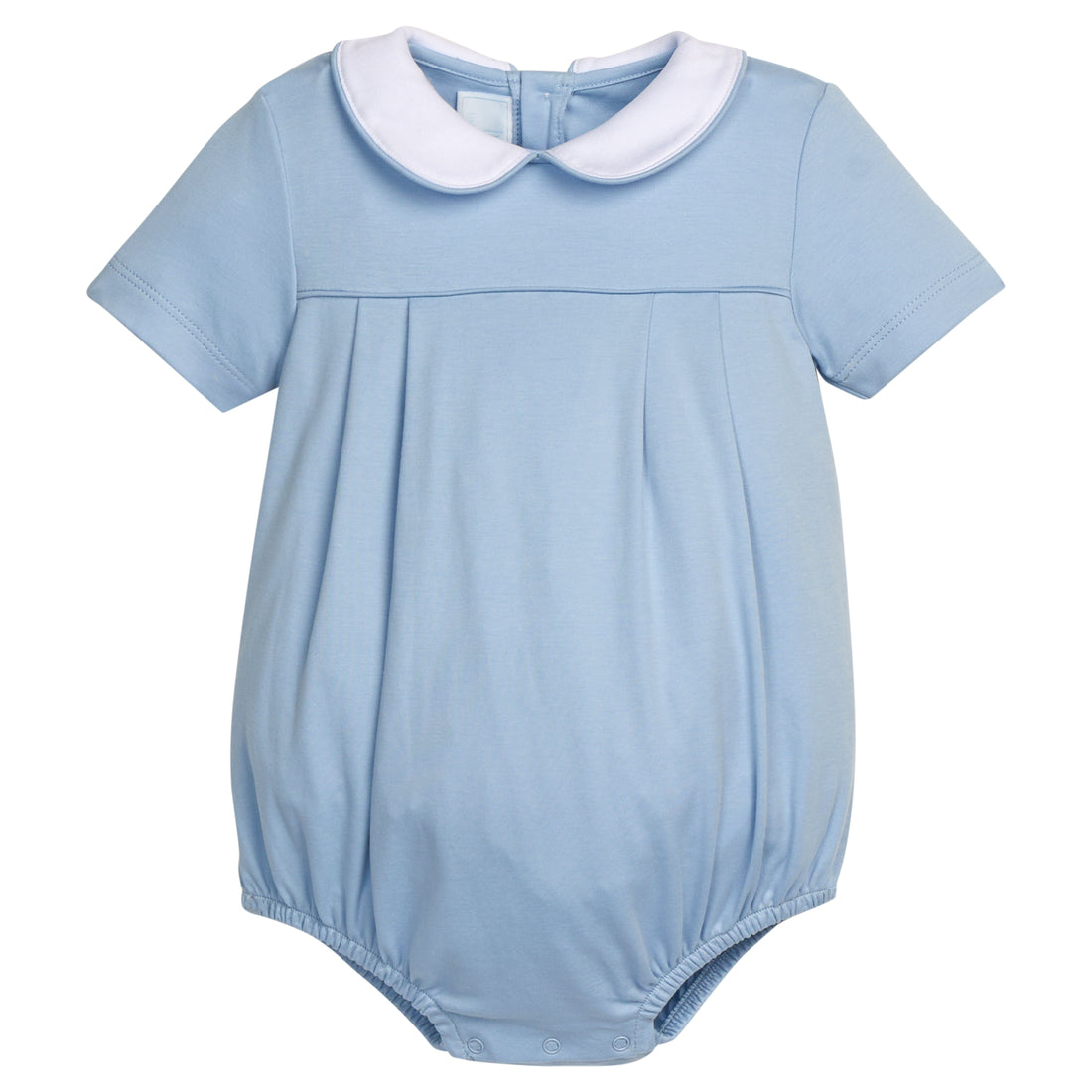 Little English classic pleated peter pan bubble in light blue, for baby boy 
