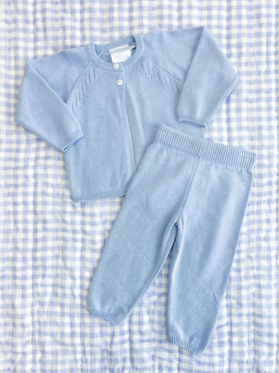 Pointelle Knit Set - Light Blue