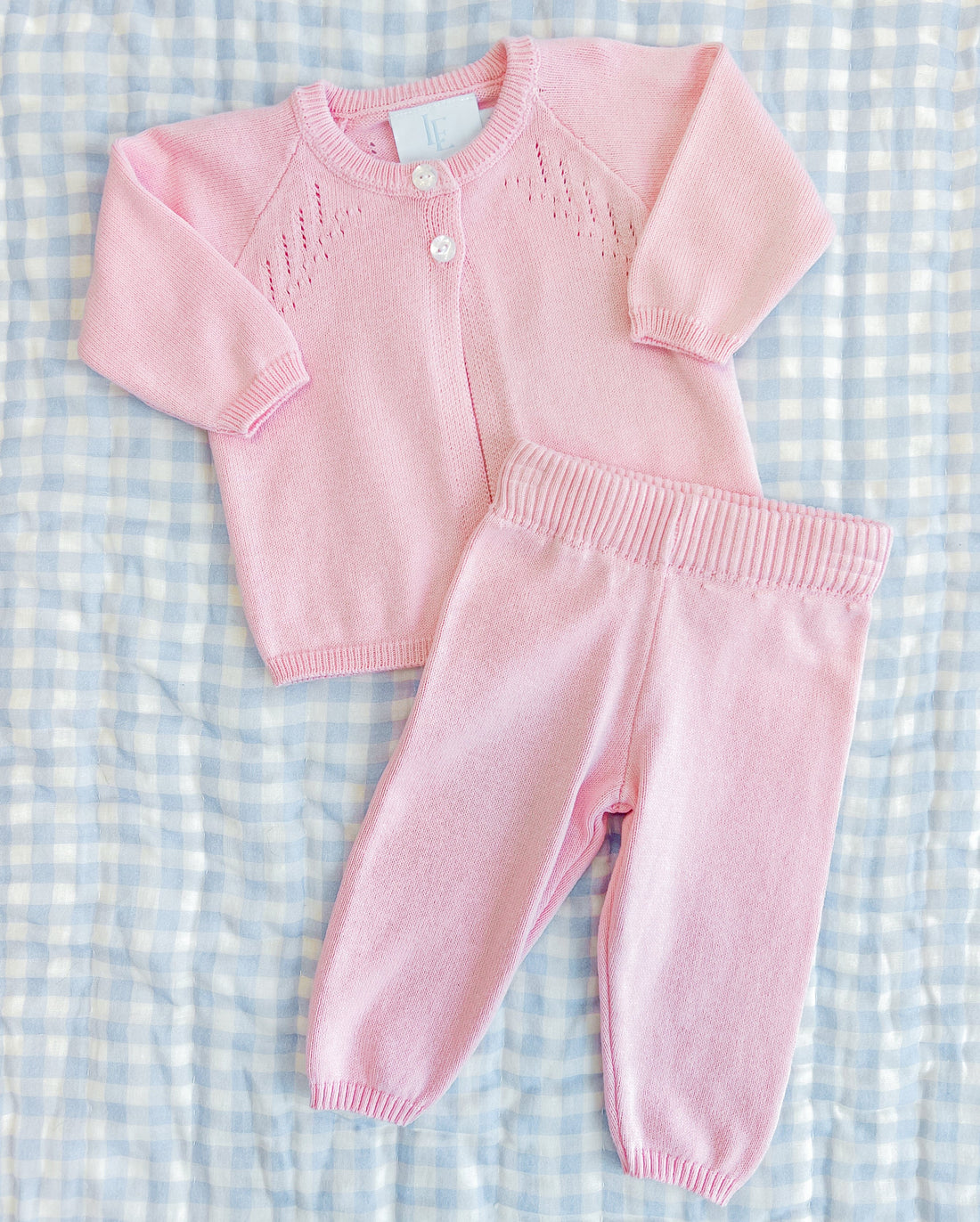Pointelle Knit Set - Light Pink