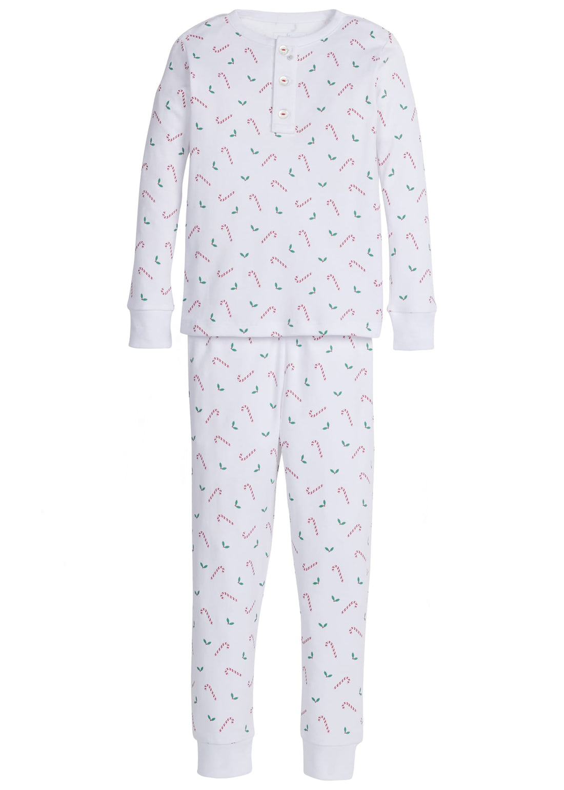 Little English traditional holiday jammies, candy cane Christmas jammies for boy