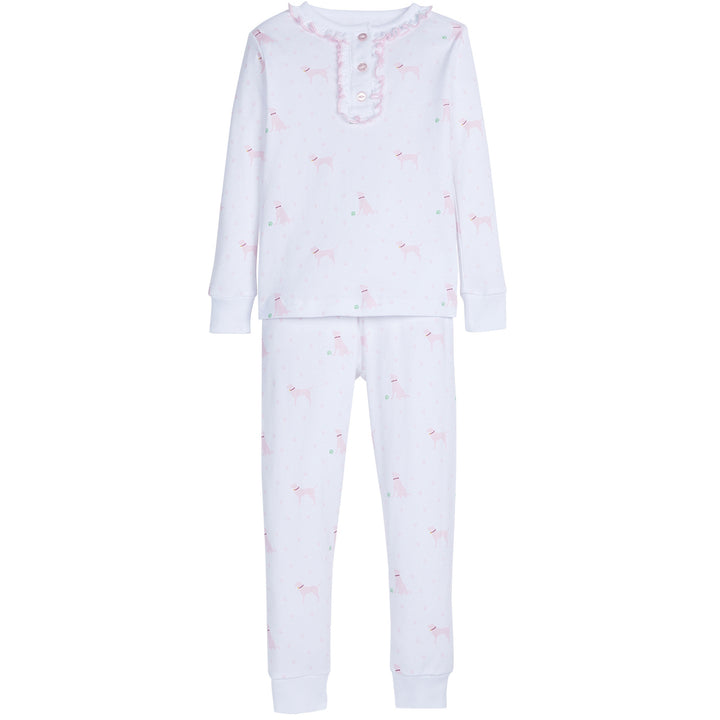 Little English classic pima cotton jammies with pink lab designs
