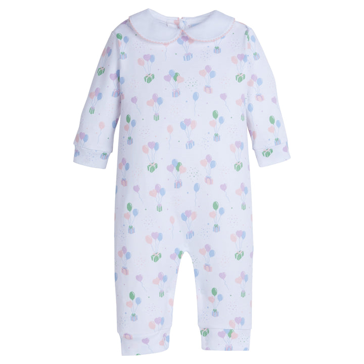Girls Printed Playsuit in Pink Balloons – Little English