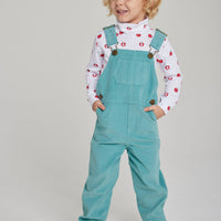 Little English toddler boy classic canton overall with brass buttons 