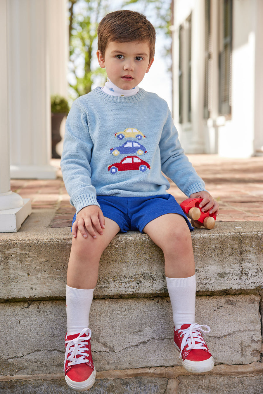 Claire & Charlie Boys Pull On Shorts - Royal Blue Knit