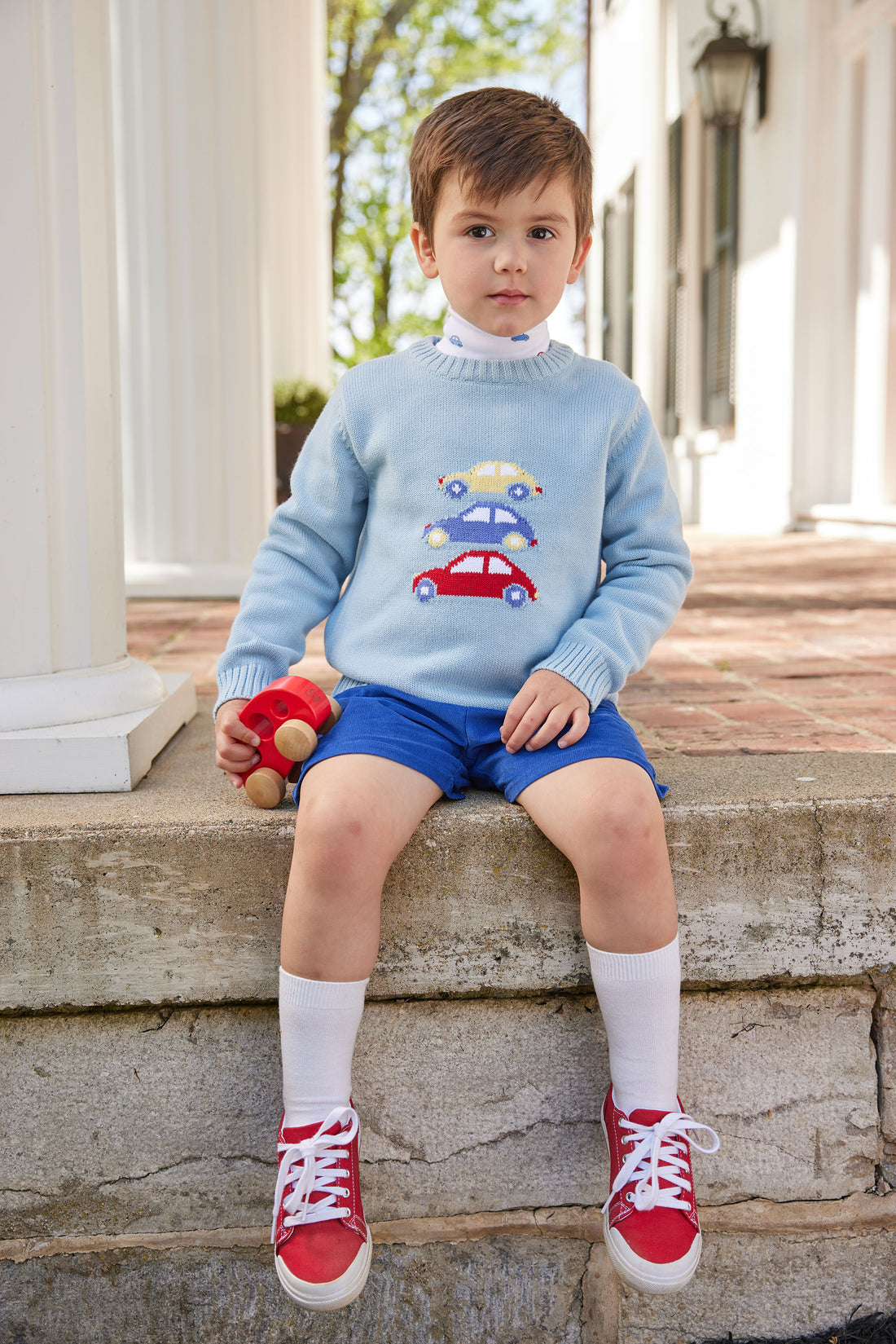 Little English classic childrens clothing toddler boy royal blue corduroy short 