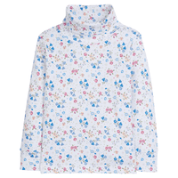 Little English girl's floral pima cotton printed turtleneck for fall