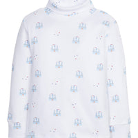 Little English traditional children's clothing. fort print turtleneck for little boys for Fall.