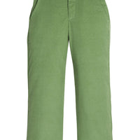 Little English classic pull on pants for little boys. Watercress green corduroy pant with elastic waistband in back and faux button front.