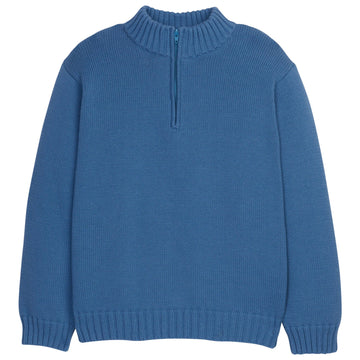 little english classic childrens clothing boys quarter zip sweater in stormy blue